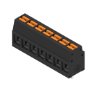 WEIDMULLER - Morsetto per circuito stampato, 350 V, 24 A, Passo in mm: 5.00, 2.5 mm², Numero di poli: 7, PUSH IN con attuatore, Collegamento a saldare THT, 90°, Bo