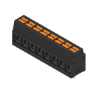 WEIDMULLER - Morsetto per circuito stampato, 350 V, 24 A, Passo in mm: 5.00, 2.5 mm², Numero di poli: 8, PUSH IN con attuatore, Collegamento a saldare THT, 90°, Bo