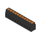 WEIDMULLER - Morsetto per circuito stampato, 350 V, 24 A, Passo in mm: 5.00, 2.5 mm², Numero di poli: 11, PUSH IN con attuatore, Collegamento a saldare THT, 90°, B