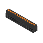 WEIDMULLER - Morsetto per circuito stampato, 350 V, 24 A, Passo in mm: 5.00, 2.5 mm², Numero di poli: 13, PUSH IN con attuatore, Collegamento a saldare THT, 90°, B