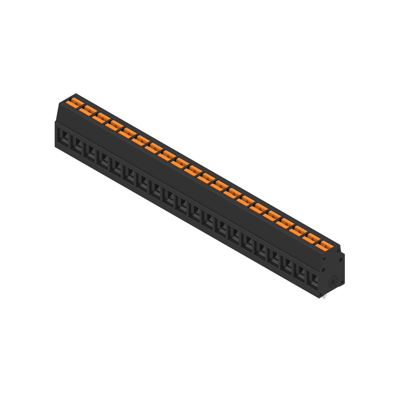 WEIDMULLER - Morsetto per circuito stampato, 350 V, 24 A, Passo in mm: 5.00, 2.5 mm², Numero di poli: 20, PUSH IN con attuatore, Collegamento a saldare THT, 90°, B