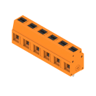WEIDMULLER - Morsetto per circuito stampato, 350 V, 24 A, Passo in mm: 7.50, 2.5 mm², Numero di poli: 6, PUSH IN con attuatore, Collegamento a saldare THT, 90°, Bo