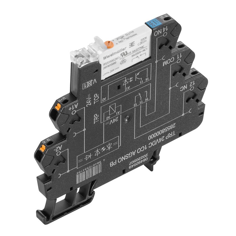 WEIDMULLER - Modulo a relè, 24…230 V UC ±10 %, LED verde, 1 Contatto di scambio (AgSnO) , 250 V AC, 6 A, PUSH IN