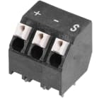 WEIDMULLER - Morsetto per circuito stampato, 320 V, 17.5 A, Passo in mm: 5.00, 1.5 mm², Numero di poli: 3, PUSH IN con tasto di attivazione, Collegamento a saldare