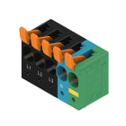 WEIDMULLER - Morsetto per circuito stampato, 690 V, 101 A, Passo in mm: 10.00, 25 mm², Numero di poli: 5, PUSH IN con leva, Collegamento a saldare THT, 90°, Box