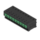 WEIDMULLER - Morsetto per circuito stampato, 400 V, 32 A, Passo in mm: 5.00, 4 mm², Numero di poli: 9, SNAP IN con tasto di attivazione, Collegamento a saldare THT