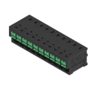 WEIDMULLER - Morsetto per circuito stampato, 400 V, 32 A, Passo in mm: 5.00, 4 mm², Numero di poli: 10, SNAP IN con tasto di attivazione, Collegamento a saldare TH