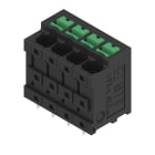 WEIDMULLER - Morsetto per circuito stampato, 400 V, 32 A, Passo in mm: 5.00, 4 mm², Numero di poli: 4, SNAP IN con tasto di attivazione, Collegamento a saldare THT