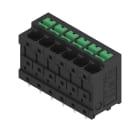 WEIDMULLER - Morsetto per circuito stampato, 400 V, 32 A, Passo in mm: 5.00, 4 mm², Numero di poli: 6, SNAP IN con tasto di attivazione, Collegamento a saldare THT