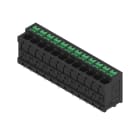 WEIDMULLER - Morsetto per circuito stampato, 400 V, 32 A, Passo in mm: 5.00, 4 mm², Numero di poli: 12, SNAP IN con tasto di attivazione, Collegamento a saldare TH