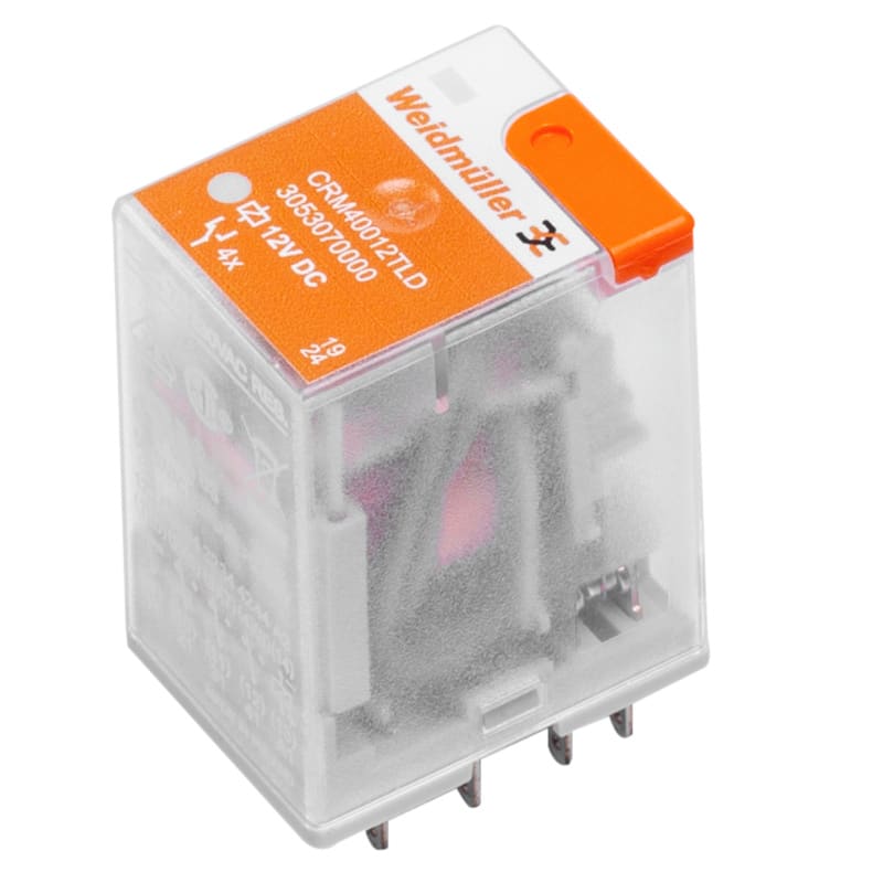 WEIDMULLER - Relè industriale, 115 V AC, No, 2 Contatto di scambio (AgNi) , 250 V AC, 12 A, Passo in mm: 5.00, Tasto di prova disponibile: No