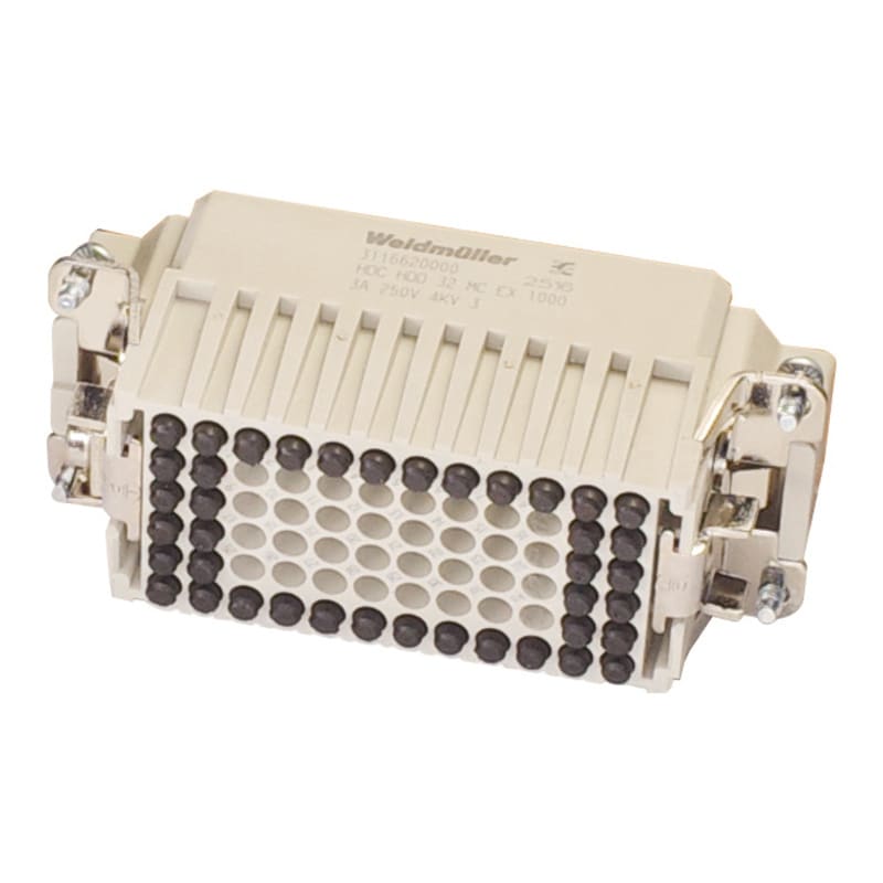 WEIDMULLER - Inserto di contatto (Connettori a innesto industriali), Maschio, 1000 V, Numero di poli: 32, Collegamento a crimpare, Dimensioni di installazione: 6