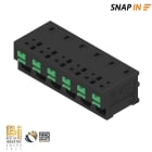 WEIDMULLER - Morsetto per circuito stampato, 600 V, 32 A, Passo in mm: 7.50, 4 mm², Numero di poli: 6, SNAP IN con tasto di attivazione, Collegamento a saldare THT