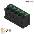 WEIDMULLER - Morsetto per circuito stampato, 600 V, 32 A, Passo in mm: 7.50, 4 mm², Numero di poli: 5, SNAP IN con tasto di attivazione, Collegamento a saldare THT