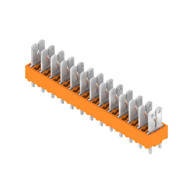 WEIDMULLER - Morsetto per circuito stampato, 320 V, 24 A, Passo in mm: 5.00, Numero di poli: 13, Collegamento a spina piatta, Collegamento a saldare THT, 180°, Box