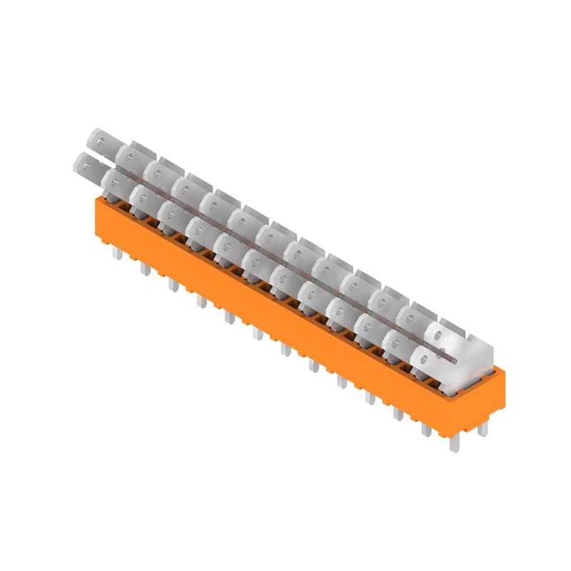 WEIDMULLER - Morsetto per circuito stampato, 320 V, 24 A, Passo in mm: 5.00, Numero di poli: 13, Collegamento a spina piatta, Collegamento a saldare THT, 135°, Box