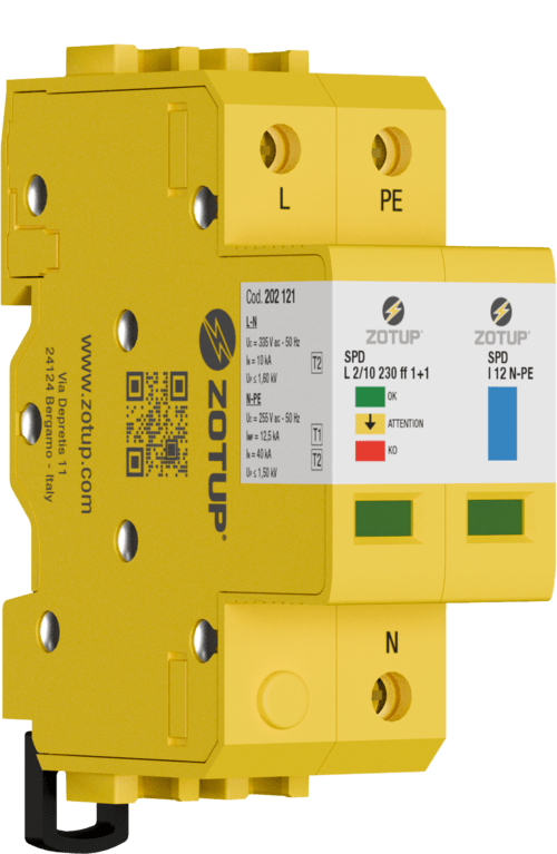 ZOTUP - L 2/10 230 FF 1+1 SPD TIPO 2 IN 10 KA TT