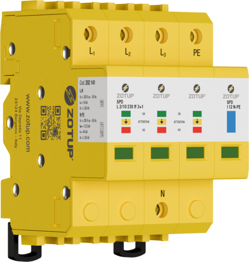ZOTUP - L 2/10 230 FF 3+1 SPD TIPO 2 IN 10 KA TT
