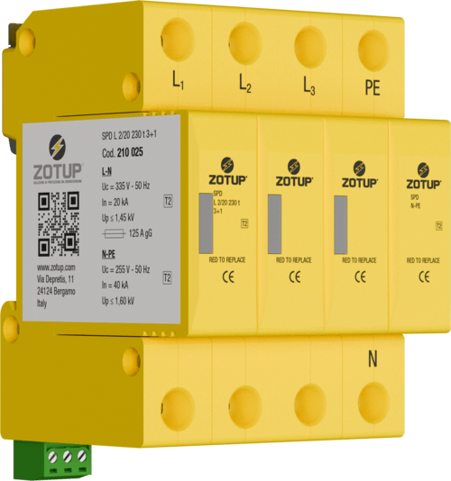 ZOTUP - L 2/20 230 T 3+1 SPD TIPO 2 IN 20 KA TT