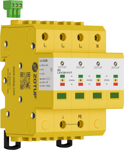 ZOTUP - L 2/10 230 T FF 4 TT SPD TIPO 2 IN 10 KA