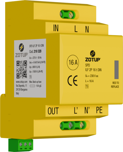 ZOTUP - ILF 2P 16 T DIN SPD T3 FILTRO 16 A TT E