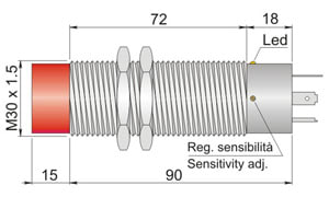 AECO - SC30M-CE25 PNP NO+NC K CAP000041