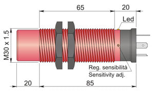 AECO - SC30P-CE25 PNP NO+NC K CAP000042