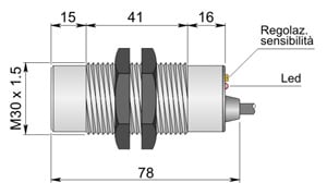 AECO - SC30SP-CE25 NPN NO+NC