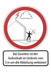 DEHN - Cartello indicatore tedesco/inglese per segnalare in due lingue diverse.